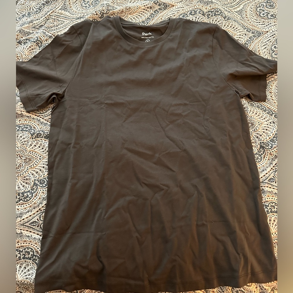 Perk Pima Cotton T-Shirt, Faded Black color, size Medium